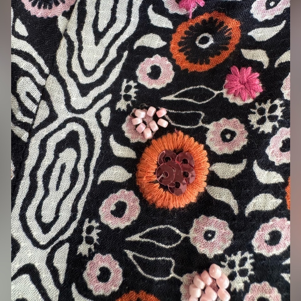 Anthropologie Maeve Naomi Multi Color Floral Embroidered Beaded Dress Size XS - Picture 8 of 13